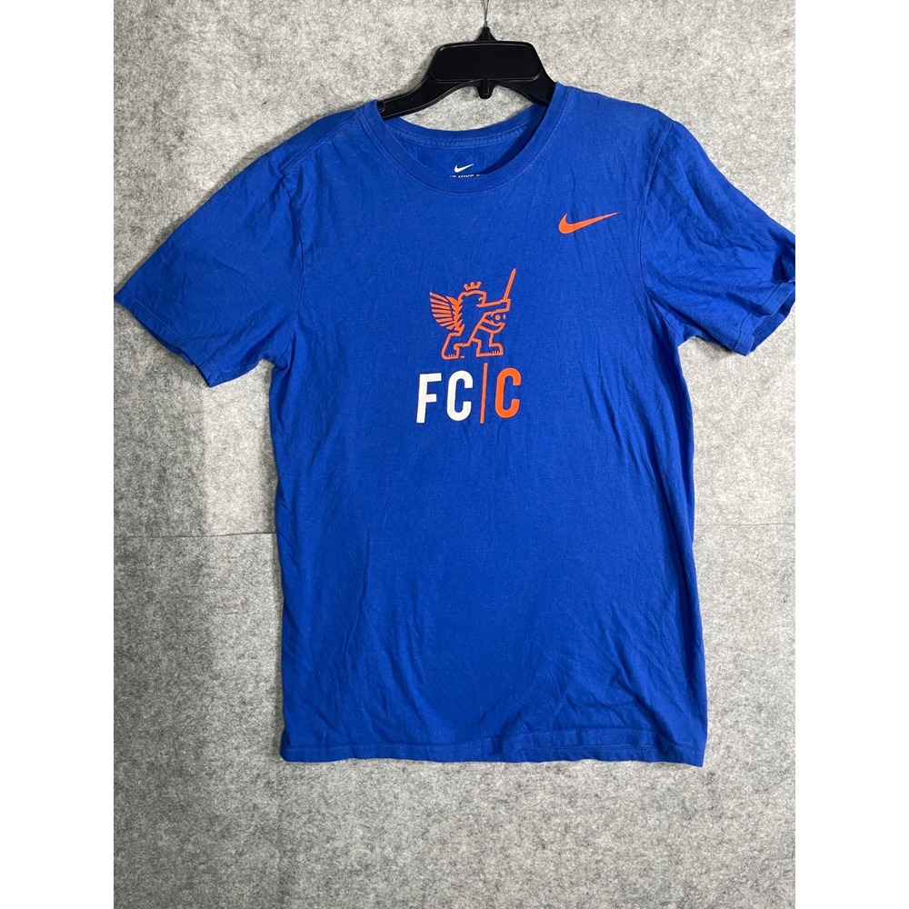 Nike FC Cincinnati MLS Graphic T-Shirt Blue Orange Mens Small Athletic Cut